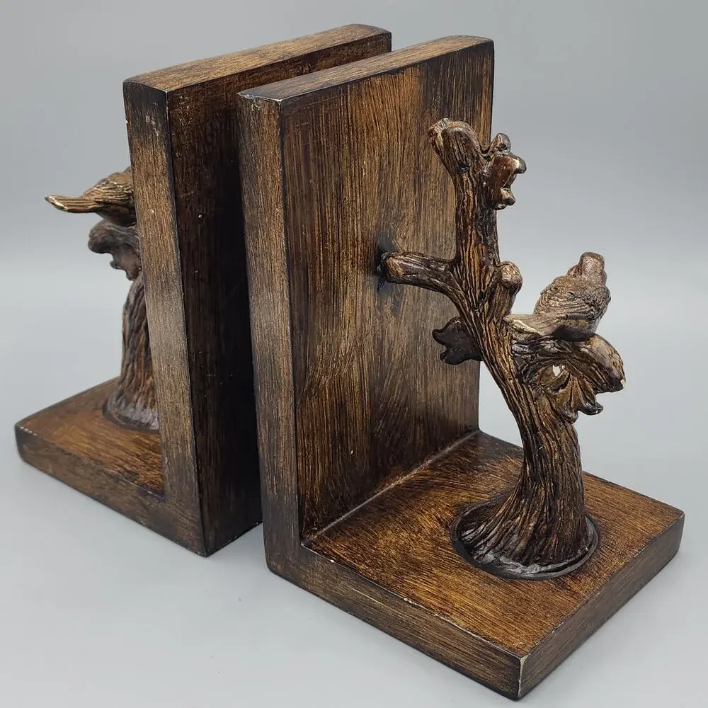 Birds on Branch Bookends - Resin Unique & Sturdy 7